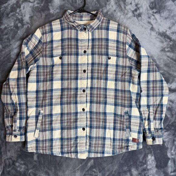 L.L. Bean Men's Sherpa Lined Long Sleeve Button Up Flannel Size Medium Relax Fit - Picture 1 of 7